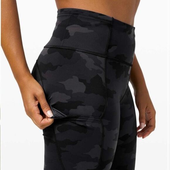 Lululemon Fast and Free Tight II 25”- Heritage 365 Camo Deep Coal Multi Size 6 - Picture 3 of 12